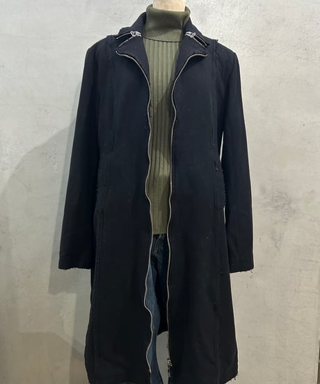 MM6 Maison Margiela Double Zip Detail Coat BK