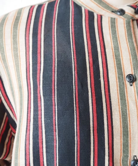 LAUREN Band Collar Stripe Shirt BEBKRE