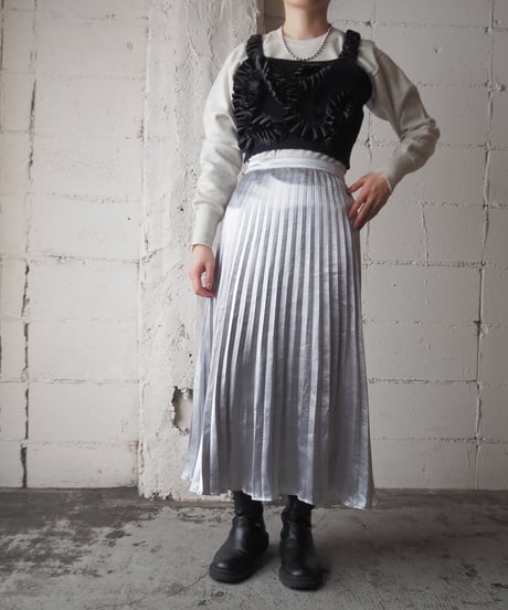 DKNY Satin Pleats Skirt SV