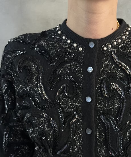 Sequin Embroidery Design Cardigan BK