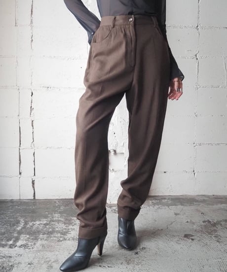 Rayon Wool Double Hem Pants BR