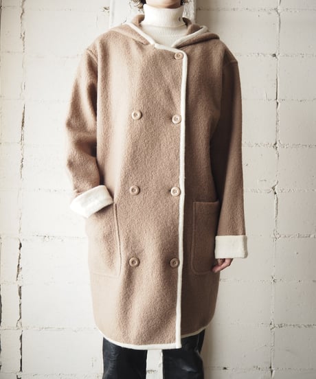 Bicolor Wool Coat BEIV