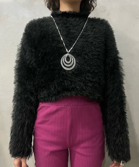 Shaggy Short Mockneck BK
