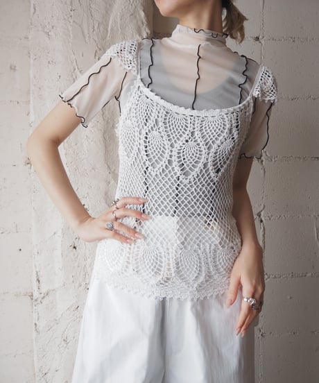 Frill Shoulder Beads × Crochet WH