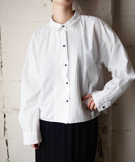 J.CREW Pintuck Cotton Shirt WH