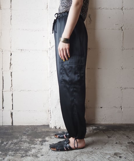 Satin Cargo Pants BK