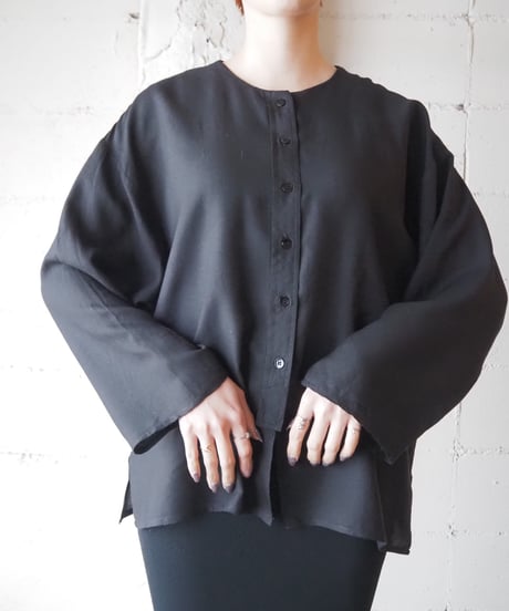 Collarless Rayon Shirt BK