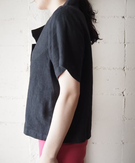Design Collar Linen Blouse BK