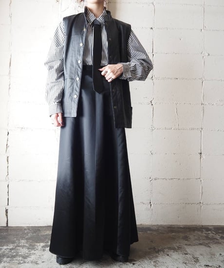 Stand Collar Leather Vest BK