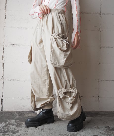 Shirring Easy Cargo Pants BE