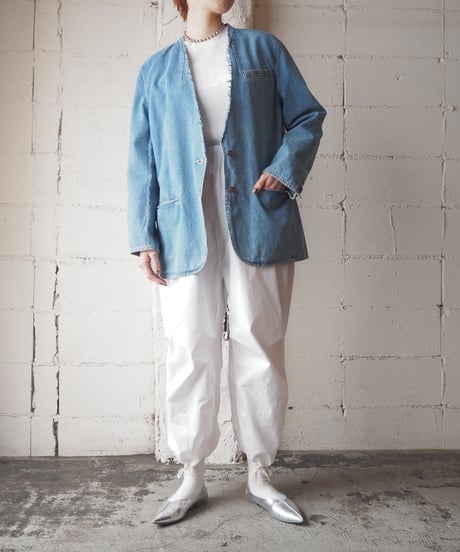 Remake Collarless Denim Jacket LBL
