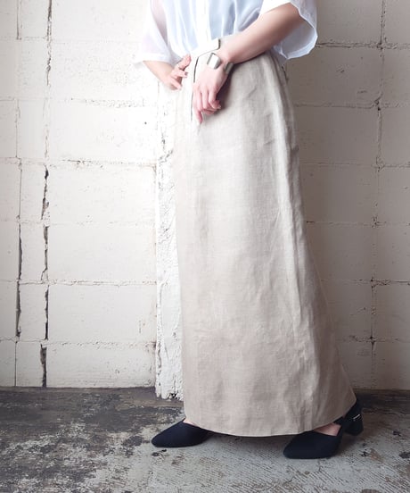 Linen Tight Long Skirt BE