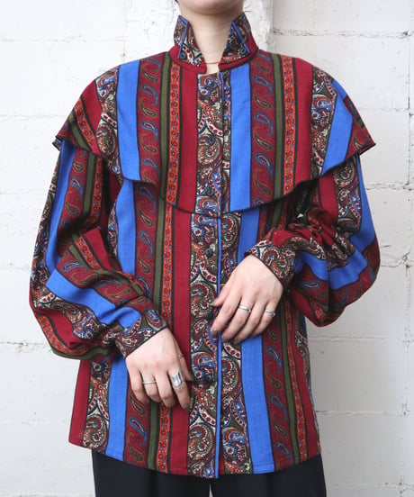 Paisley×Stripe Design Blouse REBLGR