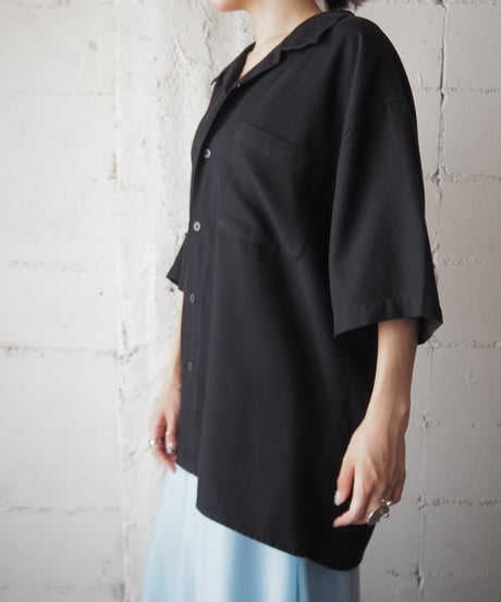 S/S JOHN HENRY Open Collar Shirt BK