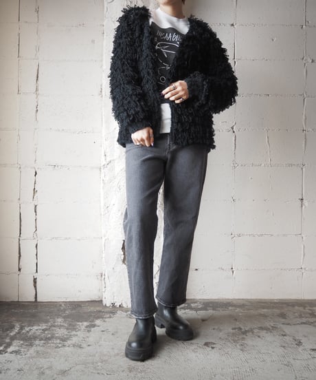 Fringe Knit Cardigan BK