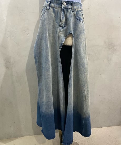 Design Hem Gradation Denim Skirt LBLBL