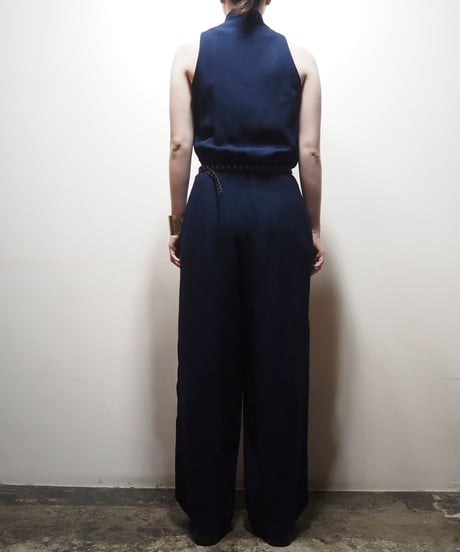 Turn Over Collar Sleeveless Jumpsuit NV