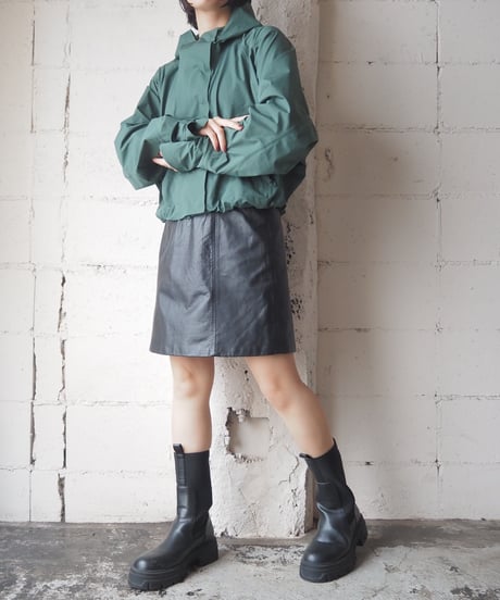Double Zip Short Nylon Jacket GN