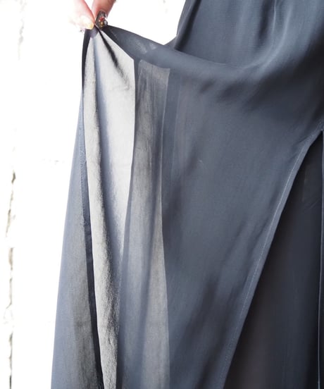 Sheer Layered Design Pants BK