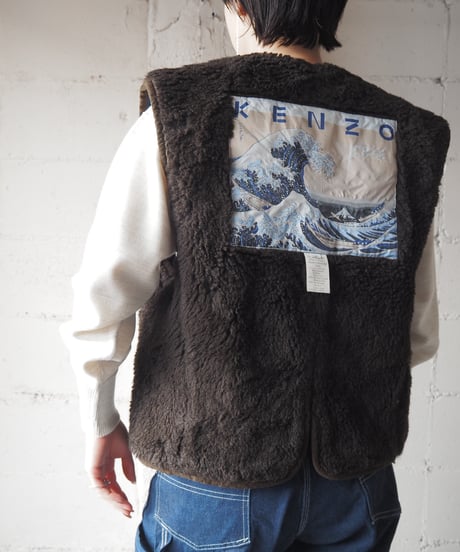 KENZO Jeans Boa Lining Denim Vest NV DBR