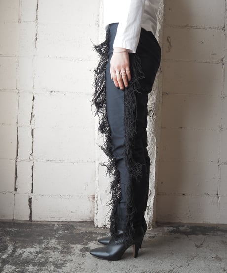 Fringe Line Design Pants BK