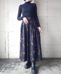 Belt Pattern Flared Skirt NV