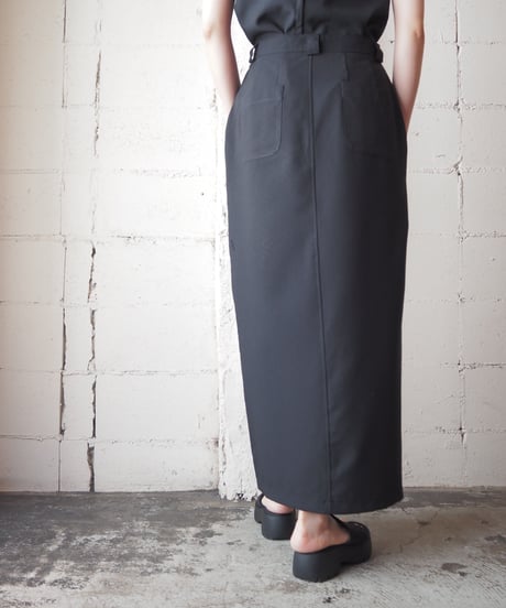 Front Slit Tight Skirt BK