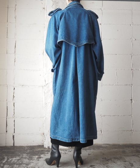 Denim Long Trench coat BL