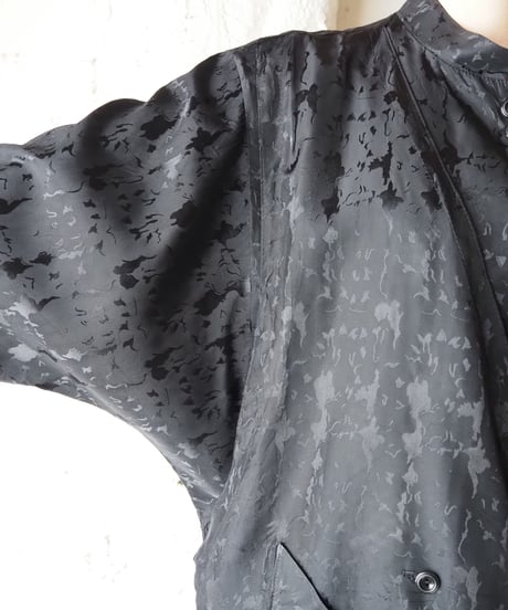 1980's Euro Shadow Pattern Layered Design Dress BK