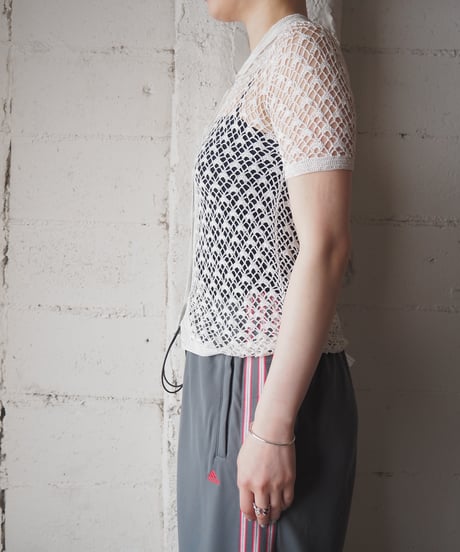 Short Sleeve Crochet Design Shirt WH