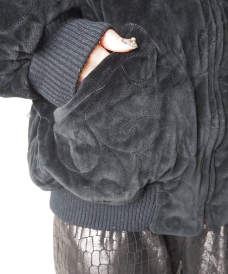 Embroidery Velour Blouson Jacket BK