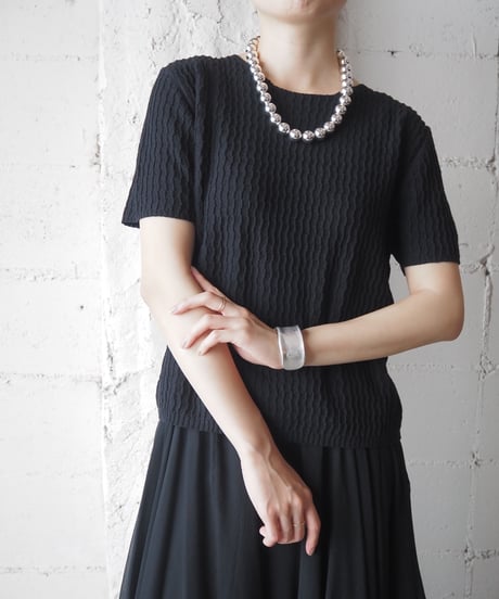 Nuanced Stripe Knit Tee BK