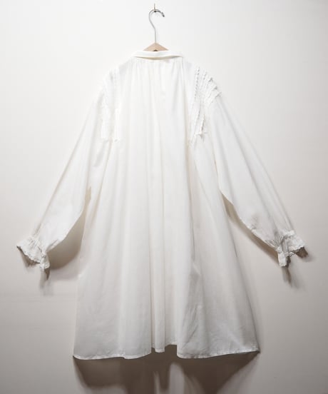 Vintage Lace Tuck Shoulder Long Smock