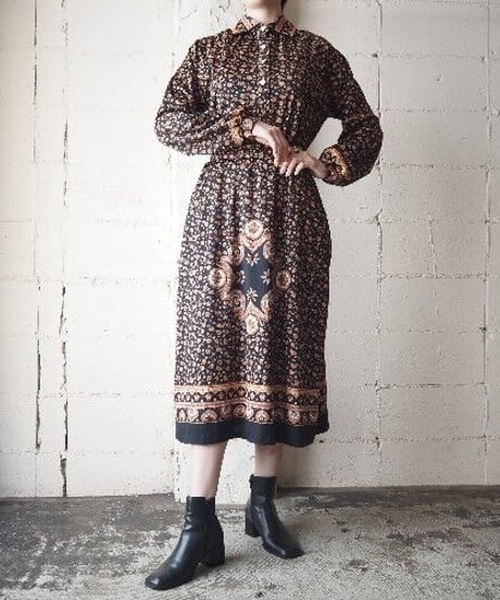 Arabesque Pattern Shirts Dress BR