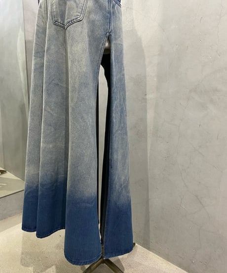 Design Hem Gradation Denim Skirt LBLBL