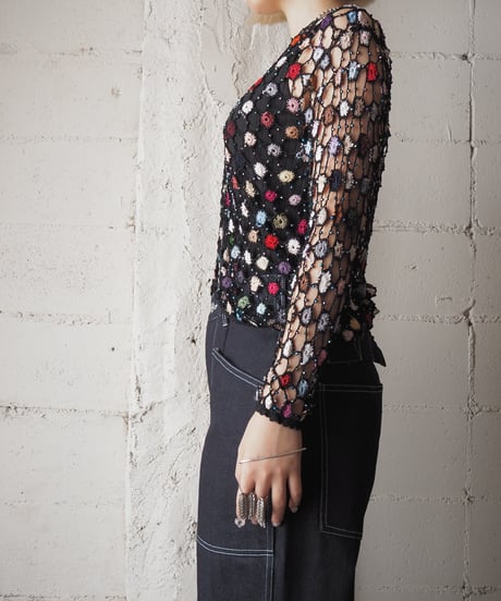 Beads Crochet Colorful Cardigan BKREBL