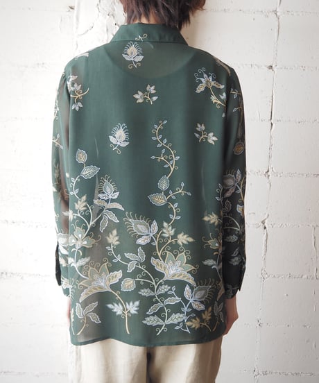 Botanical Pattern Sheer Shirt GN