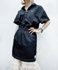 NIKE White Stitch Half Zip S/S Dress BK