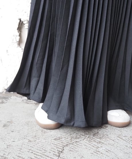Accordion Pleated Long Skirt BK