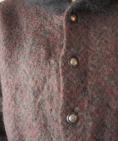 Mix Collar Mohair Knit Cardigan BKPUR