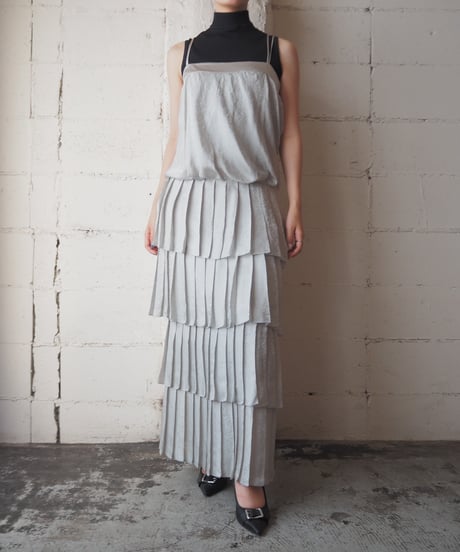 EMPORIO ARMANI Pleated Tiered Camisole Dress GR