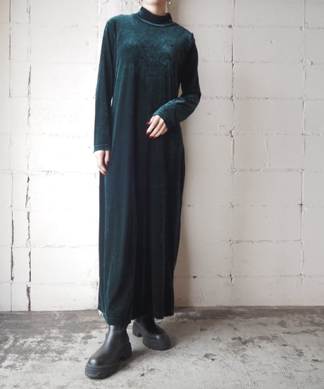 Standcollar Velour Tight Dress DGN