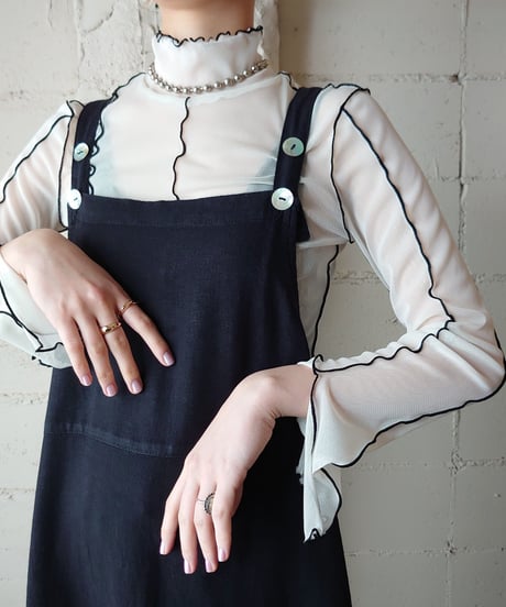 Linen Mix Jumper Skirt BK