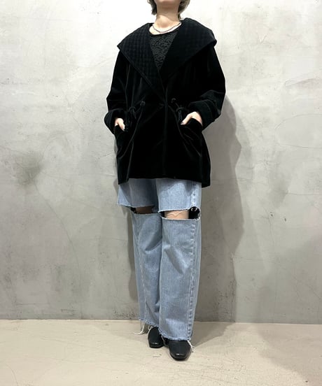 Velour Hooded Jacket BK