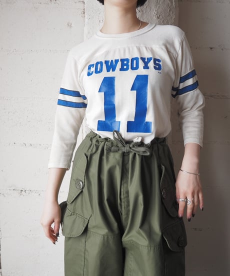 1980's COWBOYS "11" Football Tee WH BL