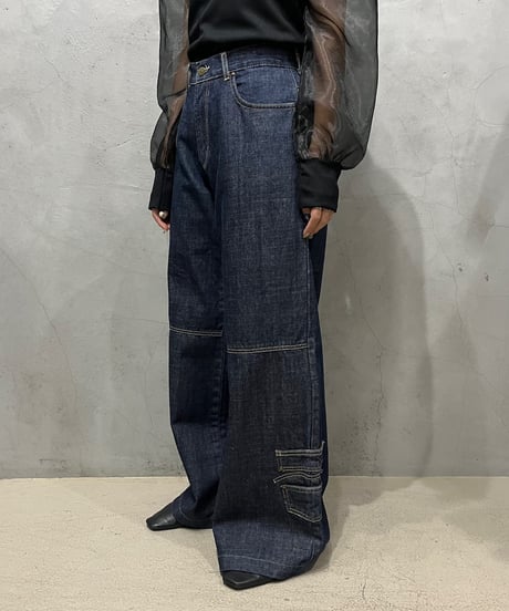 Stitch Design Wide Denim Pants NV