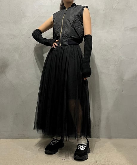 Tulle Layered Flare Skirt BK