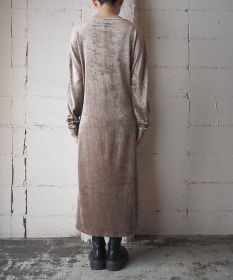 MM6 Velour Crew Neck Dress LBR