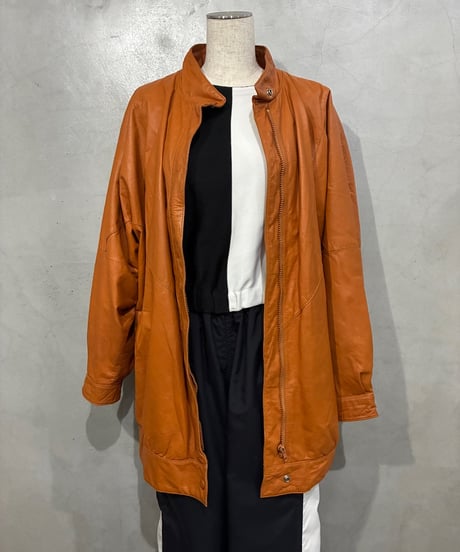 YESSICA 80-90's Dolman Sleeve Leather Jacket OR