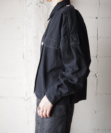 White Stitch Linen Shirt BK